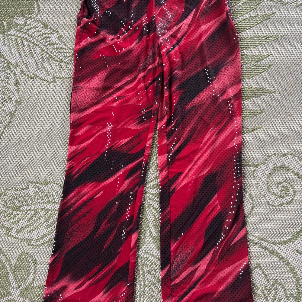 Cache Red and Black Flare Pants